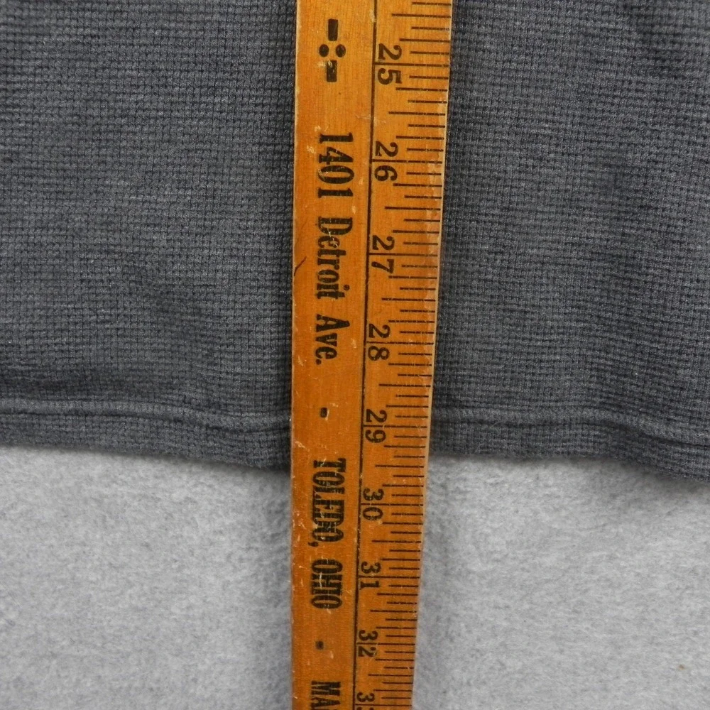 Polo Ralph Lauren Thermal Sweater Mens 2XL Gray Waffle Knit V-Neck Long Sleeve